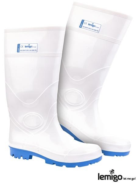 Buty robocze gumowe PCV kalosz białe odporne na działanie kwasów odporne na działanie kwasów BART Buty robocze gumowe PCV kalosz białe odporne na działanie kwasów odporne na działanie kwasów BART